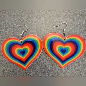 COPY - Rainbow Heart Dangle Earrings